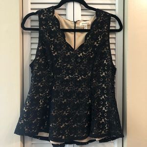 Monteau Black Lace Top